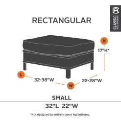 Classic Accessories Ravenna Small Rectangular Ottoman Cover - Outdoor -The Novogratz Shop 1836179 ALT3