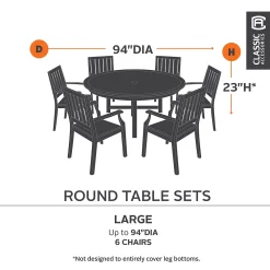 Classic Accessories Ravenna 96-in. Table & Chair Set Cover - Outdoor 10 Classic Accessories Ravenna 96-in. Table & Chair Set Cover - Outdoor -The Novogratz Shop 1836340 ALT3