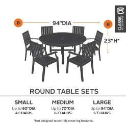 Classic Accessories Ravenna Round Patio Table And Chair Set Cover - Outdoor -The Novogratz Shop 1836356 ALT4