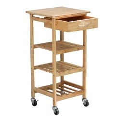 Oceanstar Bamboo Kitchen Trolley -The Novogratz Shop 1905126 ALT