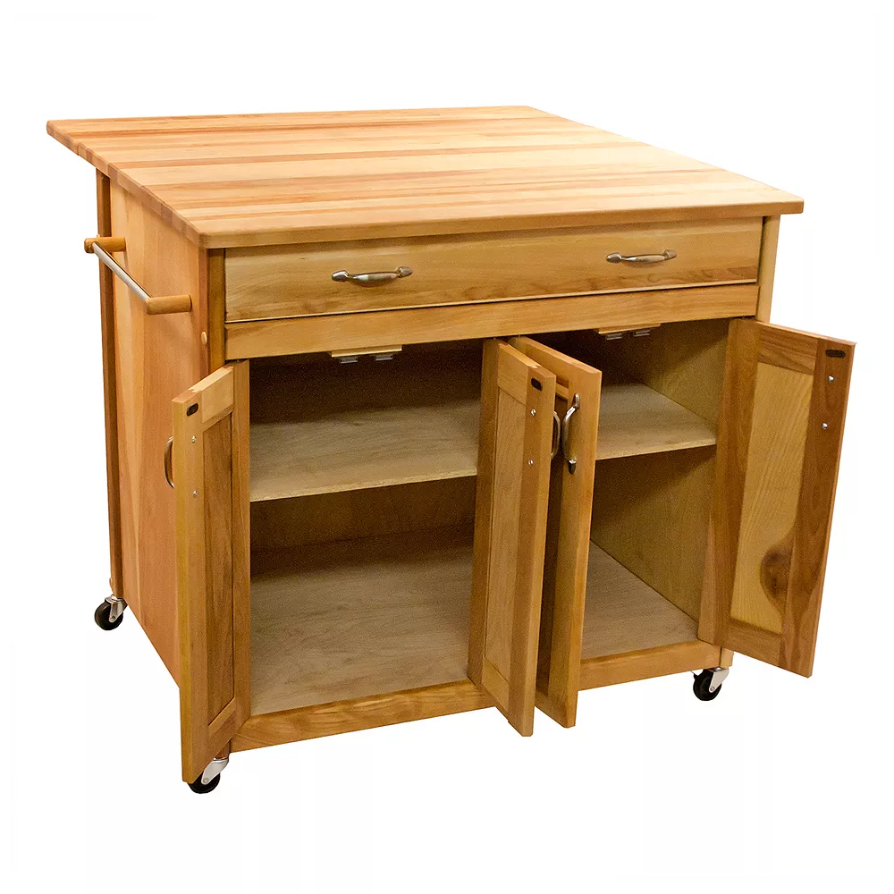 Catskill Craftsmen Deep Island Drop Leaf Kitchen Cart 4 Catskill Craftsmen Deep Island Drop Leaf Kitchen Cart - Image 2