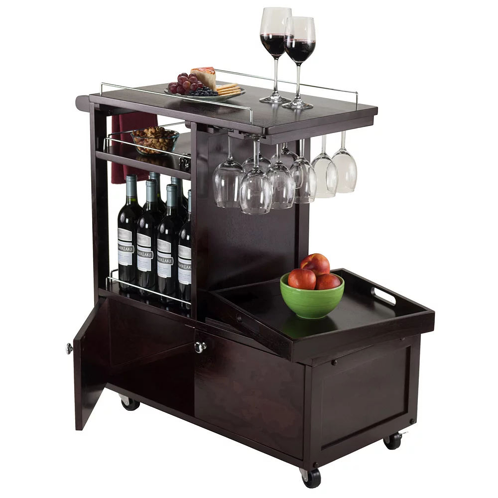 Winsome Galen Entertainment Wine Cart 3 Winsome Galen Entertainment Wine Cart