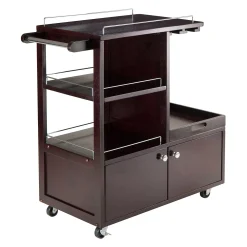 Winsome Galen Entertainment Wine Cart 5 Winsome Galen Entertainment Wine Cart -The Novogratz Shop 2039438 ALT