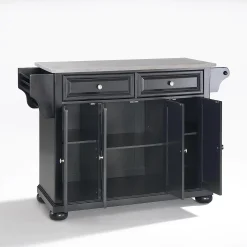 Crosley Furniture Alexandria Steel-Top Kitchen Island -The Novogratz Shop 2061117 ALT2