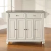 Crosley Furniture Cambridge Wide Stainless Steel Top Kitchen Island -The Novogratz Shop 2061733 White