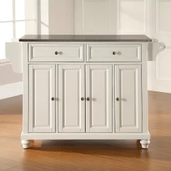 Crosley Furniture Cambridge Wide Stainless Steel Top Kitchen Island