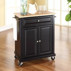 Crosley Furniture Wood Top Kitchen Island Cart