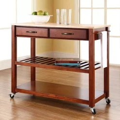 Crosley Furniture Wood Top Kitchen Cart