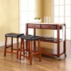 Crosley Furniture 3-piece Wood Top Kitchen Island Cart & Counter Stool Set 2 Crosley Furniture 3-piece Wood Top Kitchen Island Cart & Counter Stool Set -The Novogratz Shop 2063026 Cherry