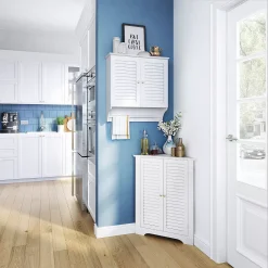 RiverRidge Home Ellsworth 3-Shelf Corner Cabinet -The Novogratz Shop 2217803 ALT