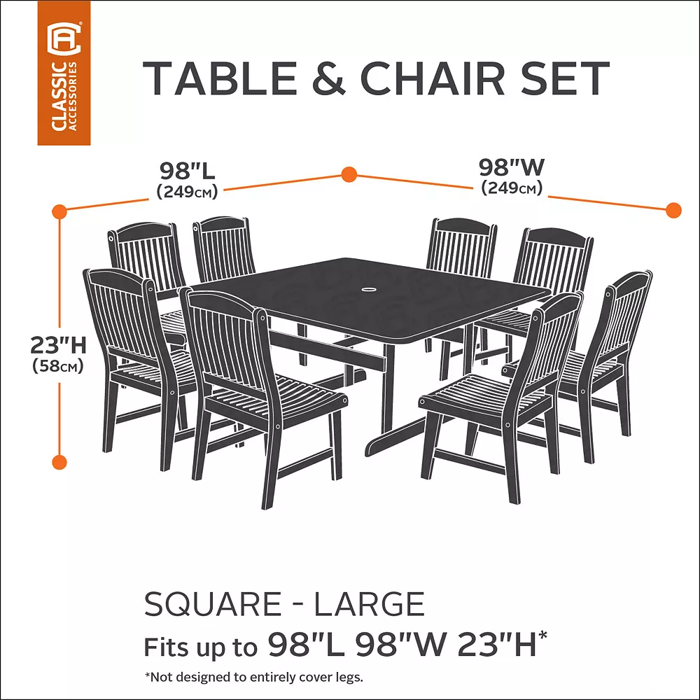 Classic Accessories Ravenna Large Square Patio Table & Chair Cover 4 Classic Accessories Ravenna Large Square Patio Table & Chair Cover - Image 2