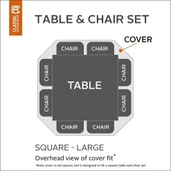 Classic Accessories Ravenna Large Square Patio Table & Chair Cover 10 Classic Accessories Ravenna Large Square Patio Table & Chair Cover -The Novogratz Shop 2447190 ALT2