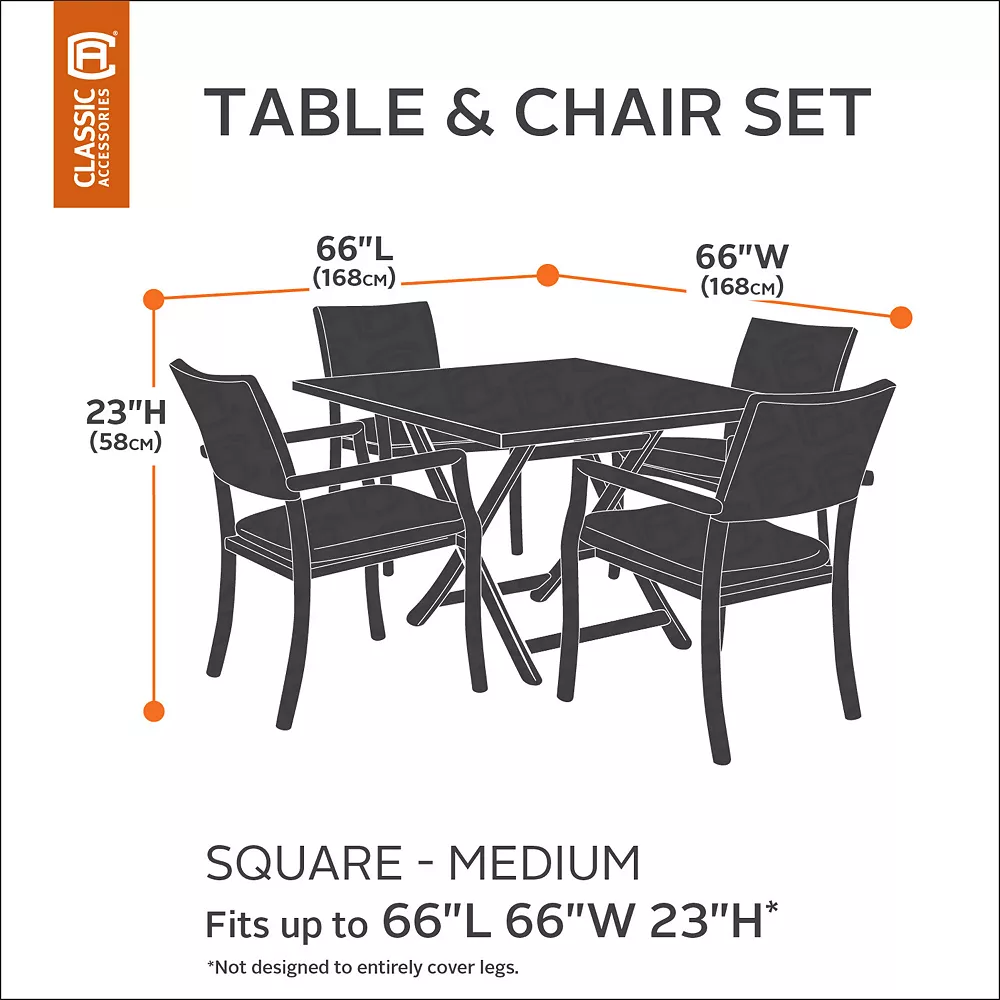 Classic Accessories Veranda Medium Square Patio Table & Chair Cover 4 Classic Accessories Veranda Medium Square Patio Table & Chair Cover - Image 2