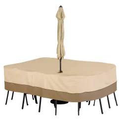 Classic Accessories Veranda Medium Rectangle Patio Table Cover & Umbrella Hole