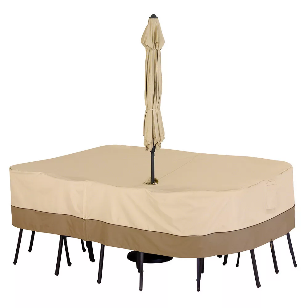 Classic Accessories Veranda Medium Rectangle Patio Table Cover & Umbrella Hole 3 Classic Accessories Veranda Medium Rectangle Patio Table Cover & Umbrella Hole