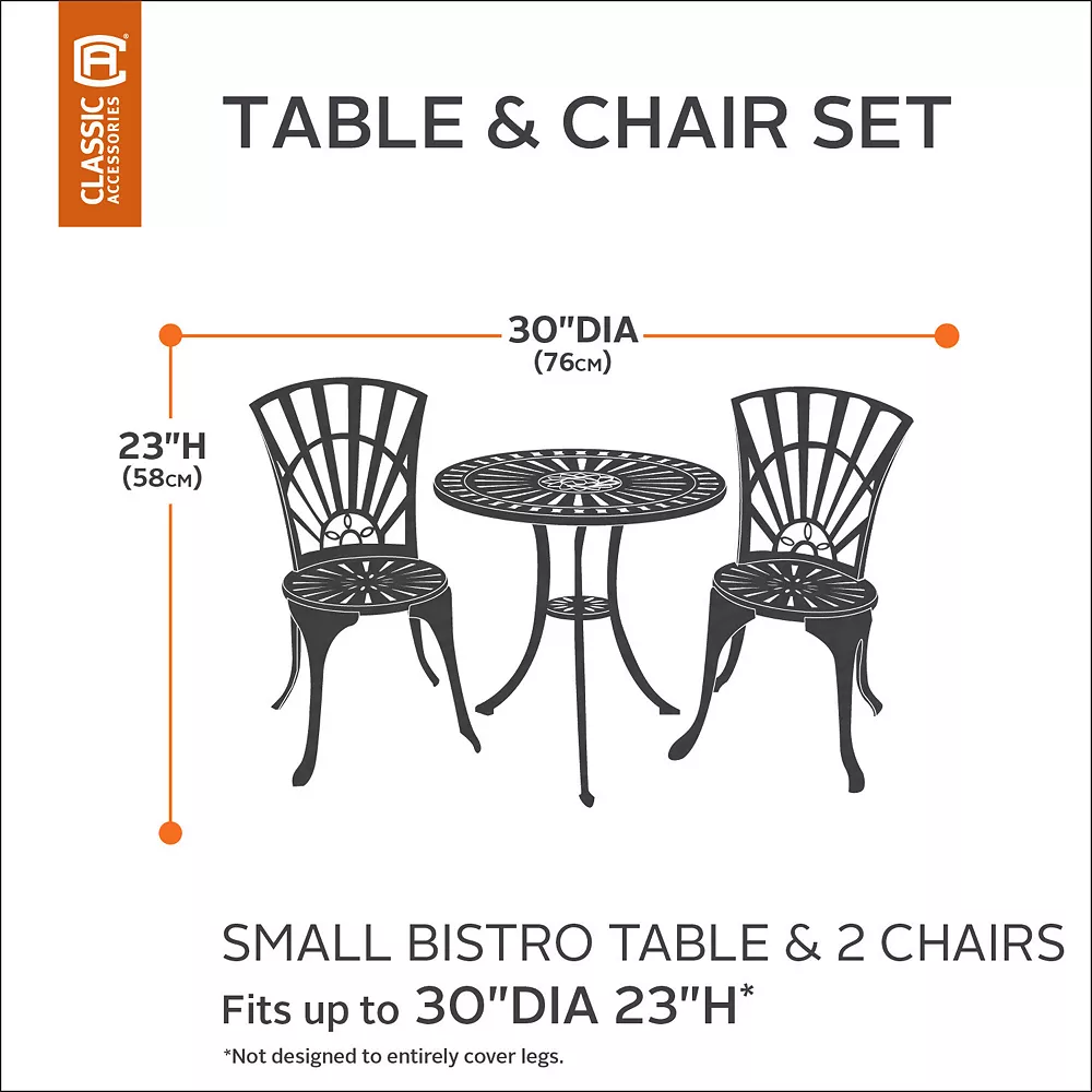 Classic Accessories Veranda Small Patio Bistro Table & Chair Cover 4 Classic Accessories Veranda Small Patio Bistro Table & Chair Cover - Image 2