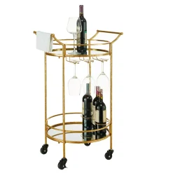 Linon Metallic Round Bar Cart 9 Linon Metallic Round Bar Cart -The Novogratz Shop 2450175 ALT
