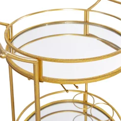 Linon Metallic Round Bar Cart 13 Linon Metallic Round Bar Cart -The Novogratz Shop 2450175 ALT5