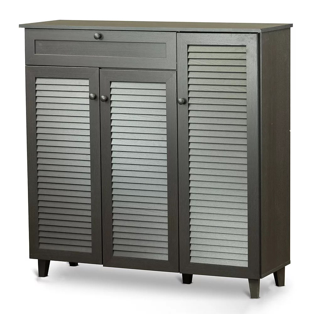 Baxton Studio Pocillo Shoe Storage Cabinet 3 Baxton Studio Pocillo Shoe Storage Cabinet - Image 2