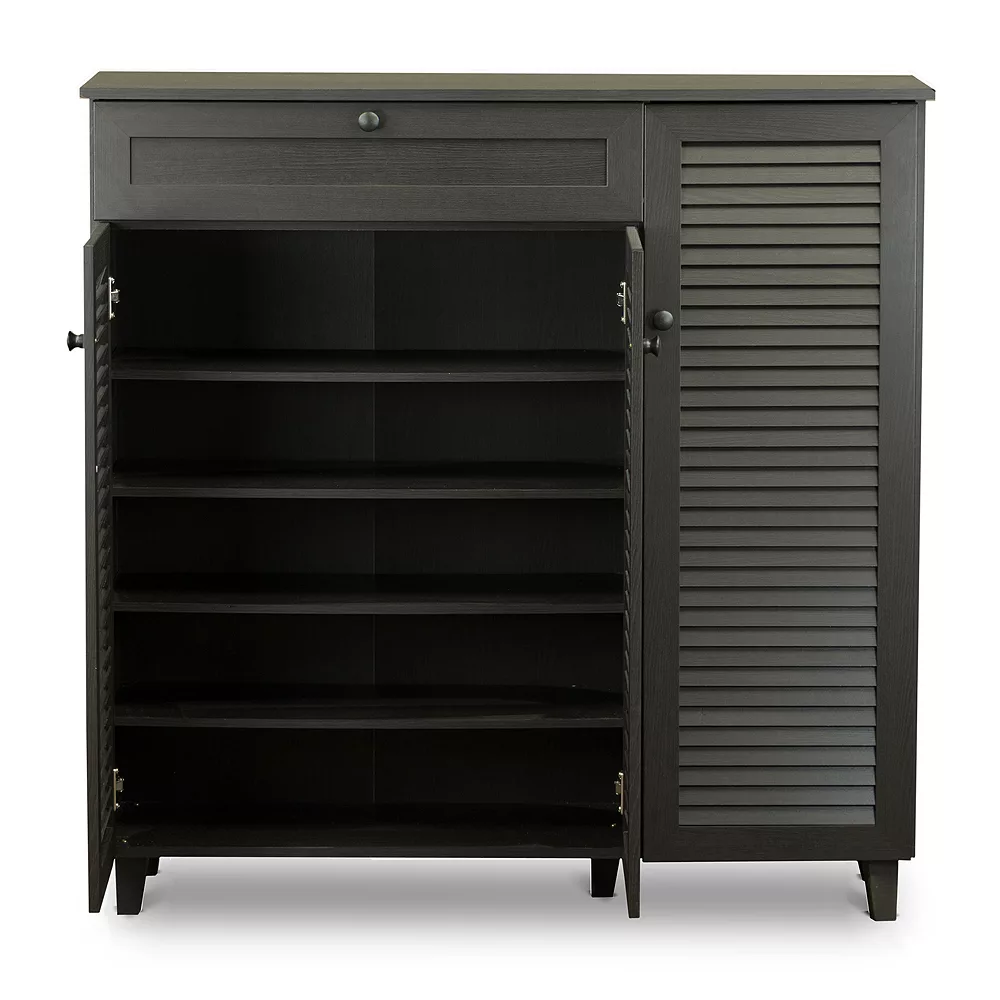 Baxton Studio Pocillo Shoe Storage Cabinet 4 Baxton Studio Pocillo Shoe Storage Cabinet - Image 3