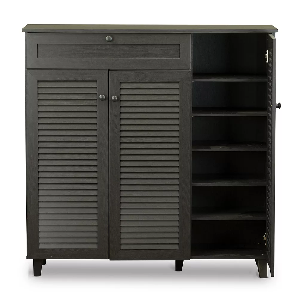 Baxton Studio Pocillo Shoe Storage Cabinet 5 Baxton Studio Pocillo Shoe Storage Cabinet - Image 4