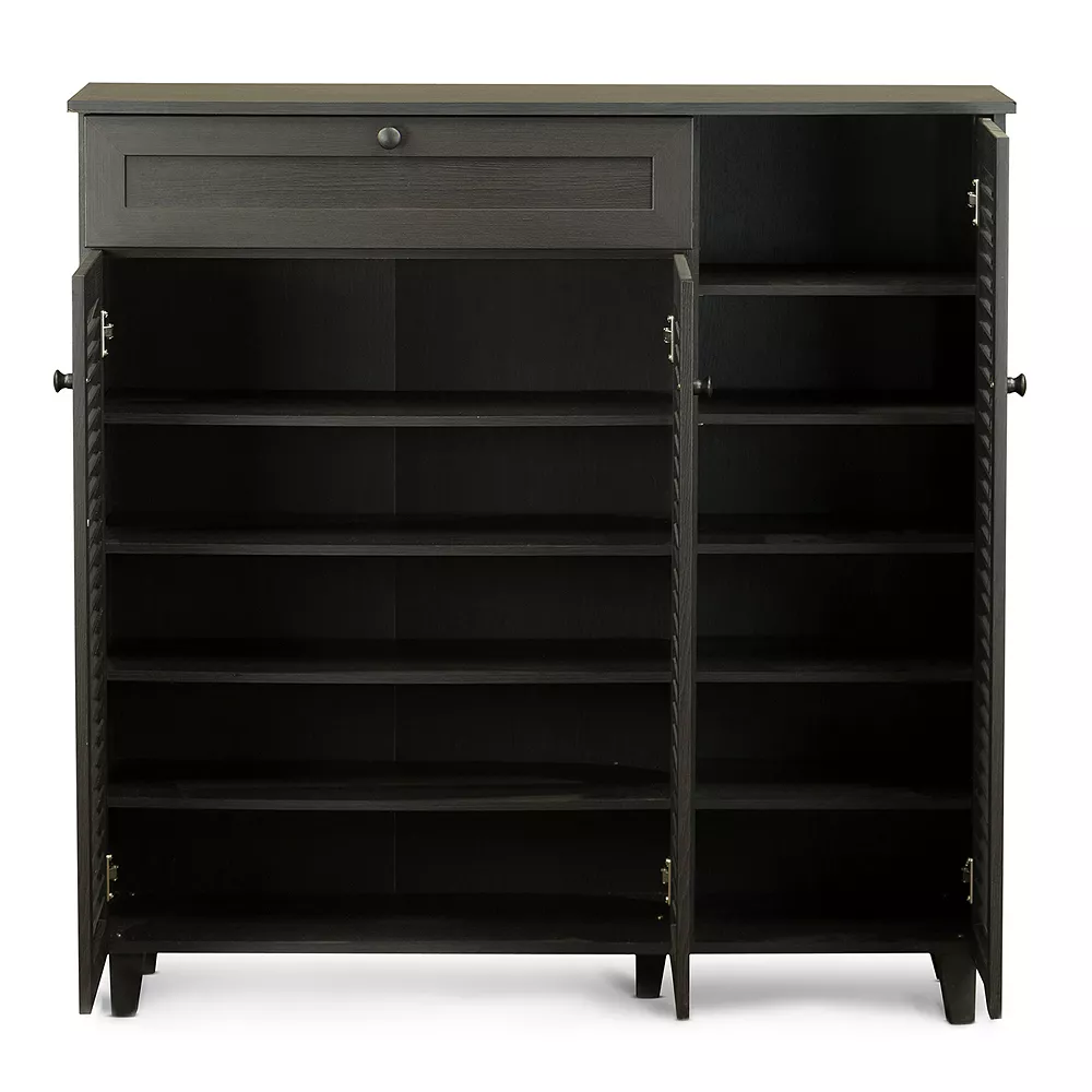 Baxton Studio Pocillo Shoe Storage Cabinet 6 Baxton Studio Pocillo Shoe Storage Cabinet - Image 5
