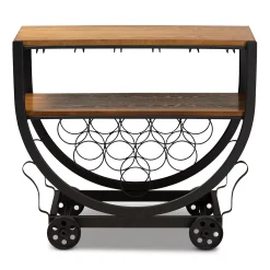 Baxton Studio Triesta Wheeled Wine Rack Cart 10 Baxton Studio Triesta Wheeled Wine Rack Cart -The Novogratz Shop 2534672 ALT2
