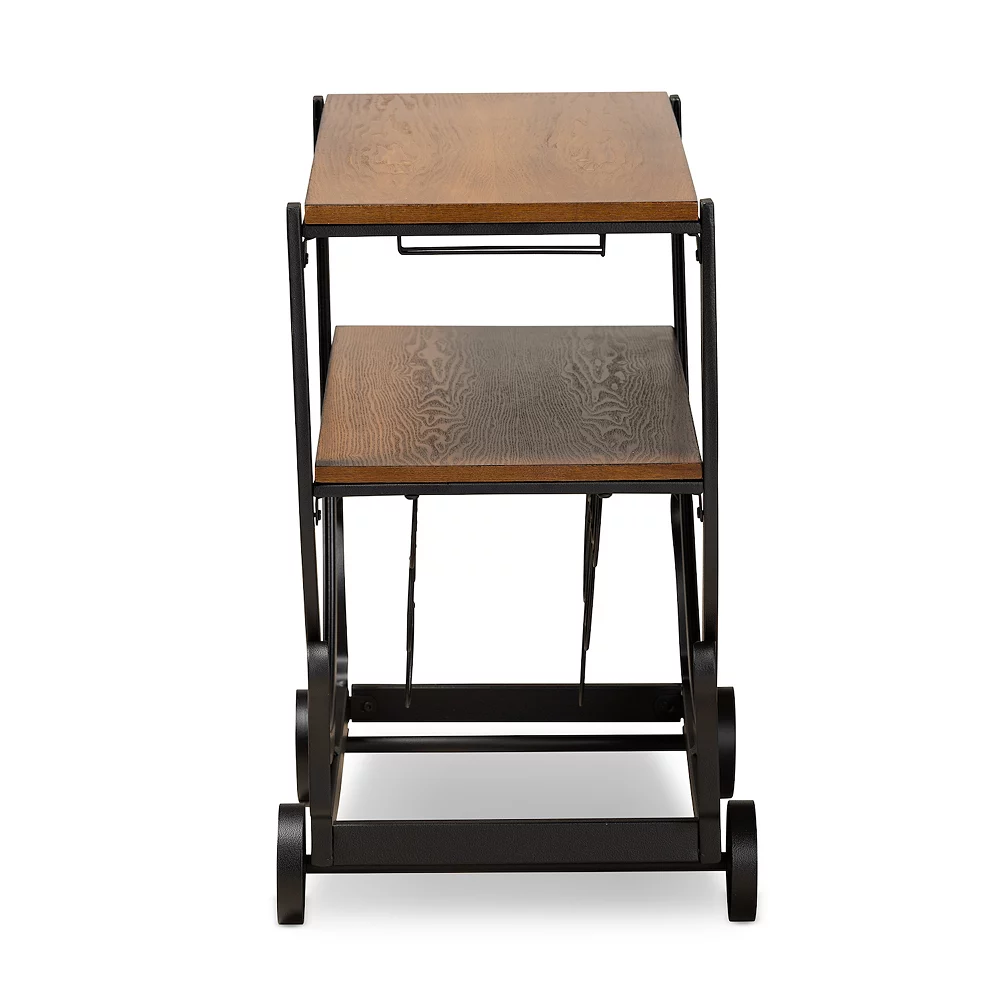Baxton Studio Triesta Wheeled Wine Rack Cart 6 Baxton Studio Triesta Wheeled Wine Rack Cart - Image 4