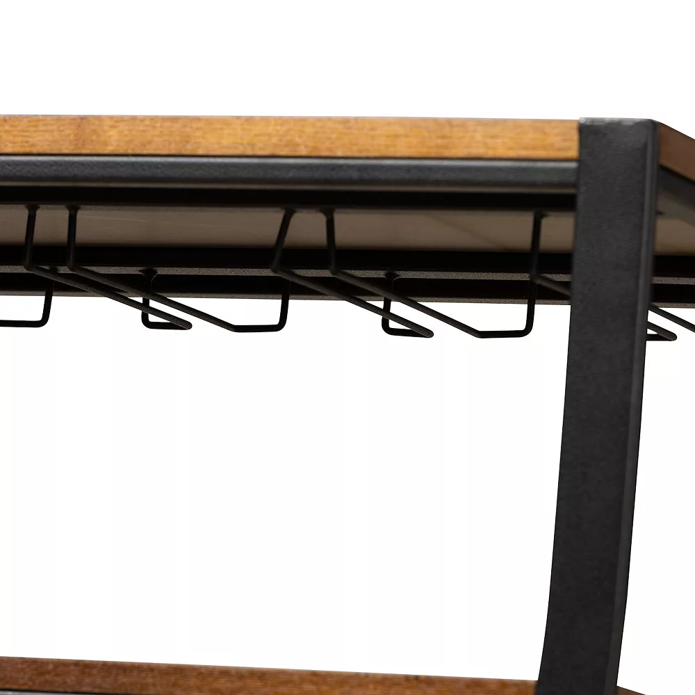 Baxton Studio Triesta Wheeled Wine Rack Cart 7 Baxton Studio Triesta Wheeled Wine Rack Cart - Image 5