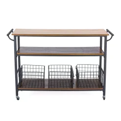Baxton Studio Lancashire Kitchen Cart -The Novogratz Shop 2534682 ALT2