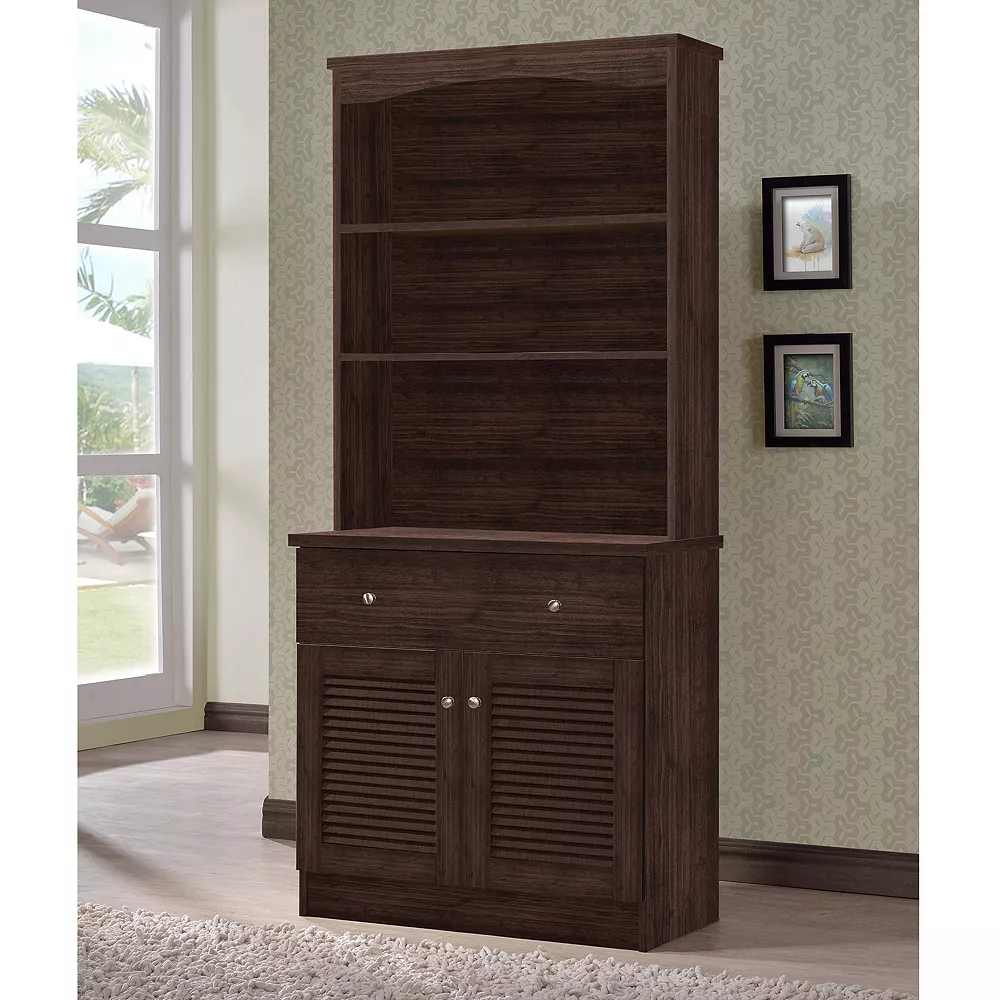 Baxton Studio Agni Hutch Kitchen Cabinet 4 Baxton Studio Agni Hutch Kitchen Cabinet - Image 2