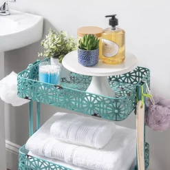 Linon Floral Metal Mobile Cart -The Novogratz Shop 2563605 ALT3