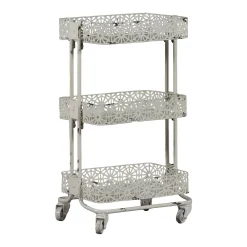 Linon Floral Metal Mobile Cart
