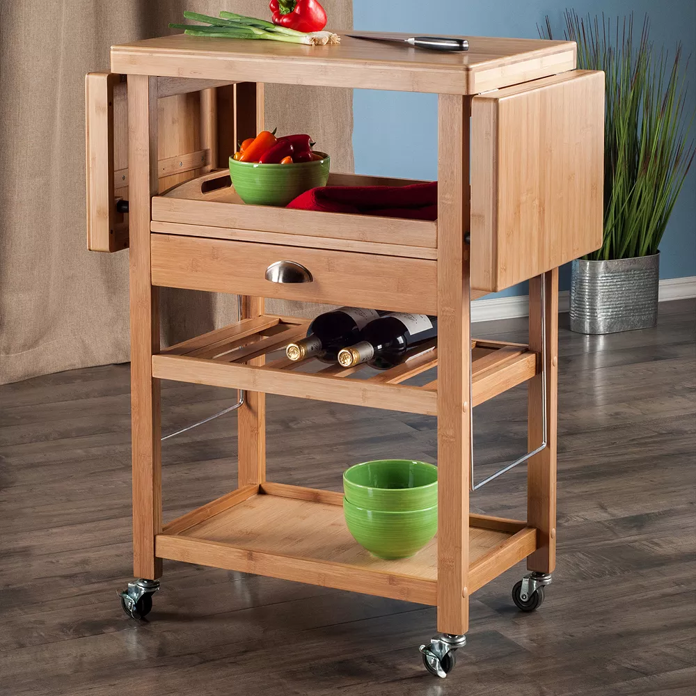 Winsome Barton Rolling Space Saver Bar Cart 3 Winsome Barton Rolling Space Saver Bar Cart