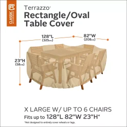 Classic Accessories Terrazzo X-Large Rectangular Or Oval Patio Table & Chairs Cover -The Novogratz Shop 2829836 ALT4
