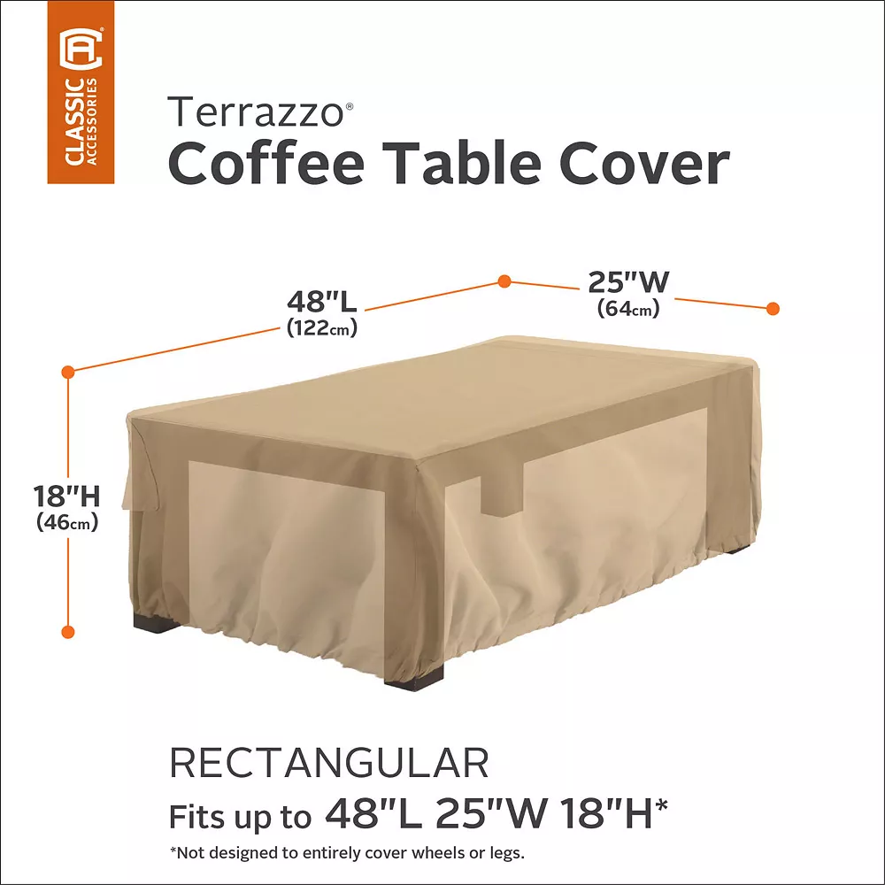 Classic Accessories Terrazzo Rectangular Patio Coffee Table Cover 7 Classic Accessories Terrazzo Rectangular Patio Coffee Table Cover - Image 5