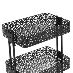 Linon Black 3-Tier Rolling Storage Cart 7 Linon Black 3-Tier Rolling Storage Cart -The Novogratz Shop 2873436 ALT2