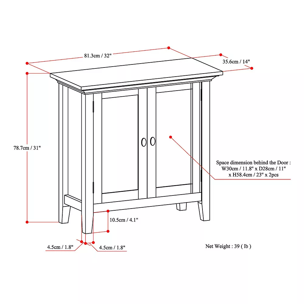 Simpli Home Redmond 2-Door Storage Cabinet 6 Simpli Home Redmond 2-Door Storage Cabinet - Image 4