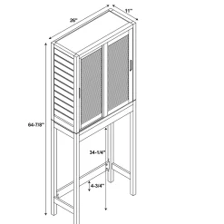 Linon Bracken Space Saver Bamboo Storage Cabinet -The Novogratz Shop 2940337 ALT9