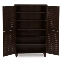 Baxton Studio Winda Window Pane Tall Storage Cabinet -The Novogratz Shop 3037419 ALT