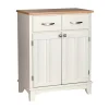 Homestyles Small Buffet - Natural Wood Top -The Novogratz Shop 319947 White