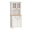 Homestyles Small Hutch - Natural Wood Top -The Novogratz Shop 320331 White