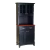 Homestyles Small Hutch Buffet - Cherry Top -The Novogratz Shop 320406 Black