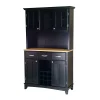 Homestyles Large Hutch Buffet - Natural Wood Top -The Novogratz Shop 320878 Black