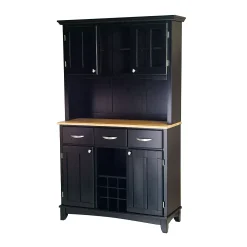 Homestyles Large Hutch Buffet - Natural Wood Top