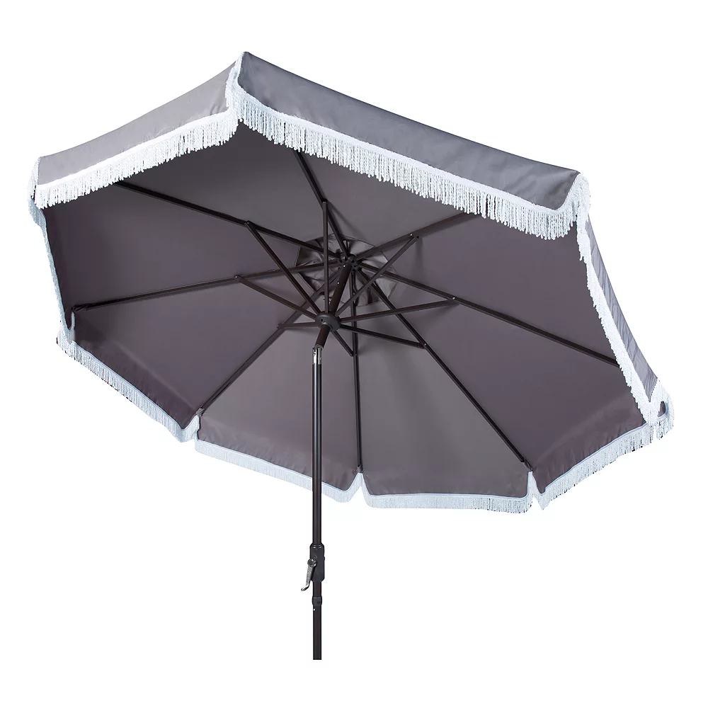 Safavieh 9-ft. Fringe Trim Outdoor Patio Umbrella 3 Safavieh 9-ft. Fringe Trim Outdoor Patio Umbrella