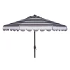 Safavieh 9-ft. Striped Scalloped Trim Patio Umbrella -The Novogratz Shop 3237558 Gray