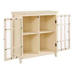 Linon Leslie Window Pane 2-Door Storage Cabinet 6 Linon Leslie Window Pane 2-Door Storage Cabinet -The Novogratz Shop 3295986 ALT
