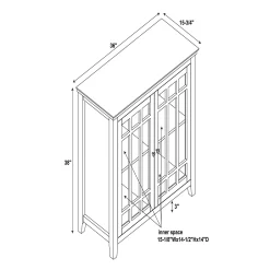 Linon Leslie Window Pane 2-Door Storage Cabinet 7 Linon Leslie Window Pane 2-Door Storage Cabinet -The Novogratz Shop 3295986 ALT2