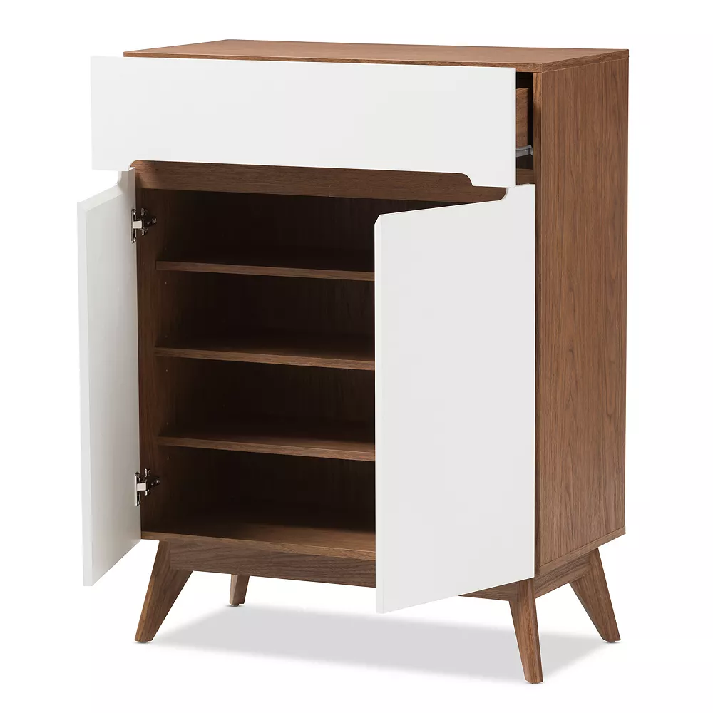 Baxton Studio Calypso Mid-Century Shoe Cabinet 6 Baxton Studio Calypso Mid-Century Shoe Cabinet - Image 4